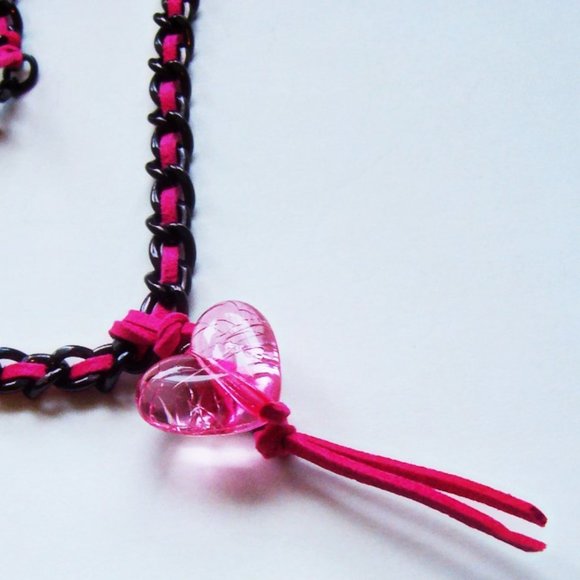 Hand Designed - Hot Pink Bracelet and Choker - Picture 5 of 7